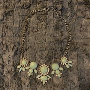 Mint green bib statement necklace